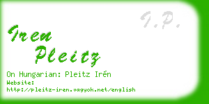 iren pleitz business card